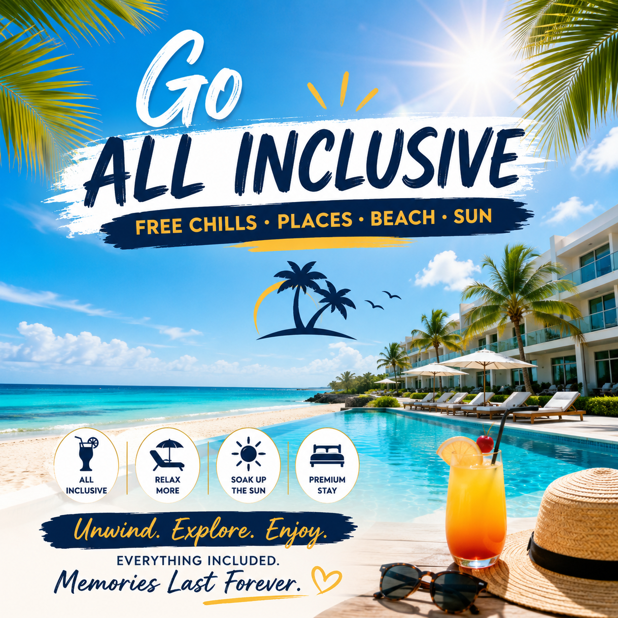 Go All Inclusive Free Child Places Majorca holiday graphic