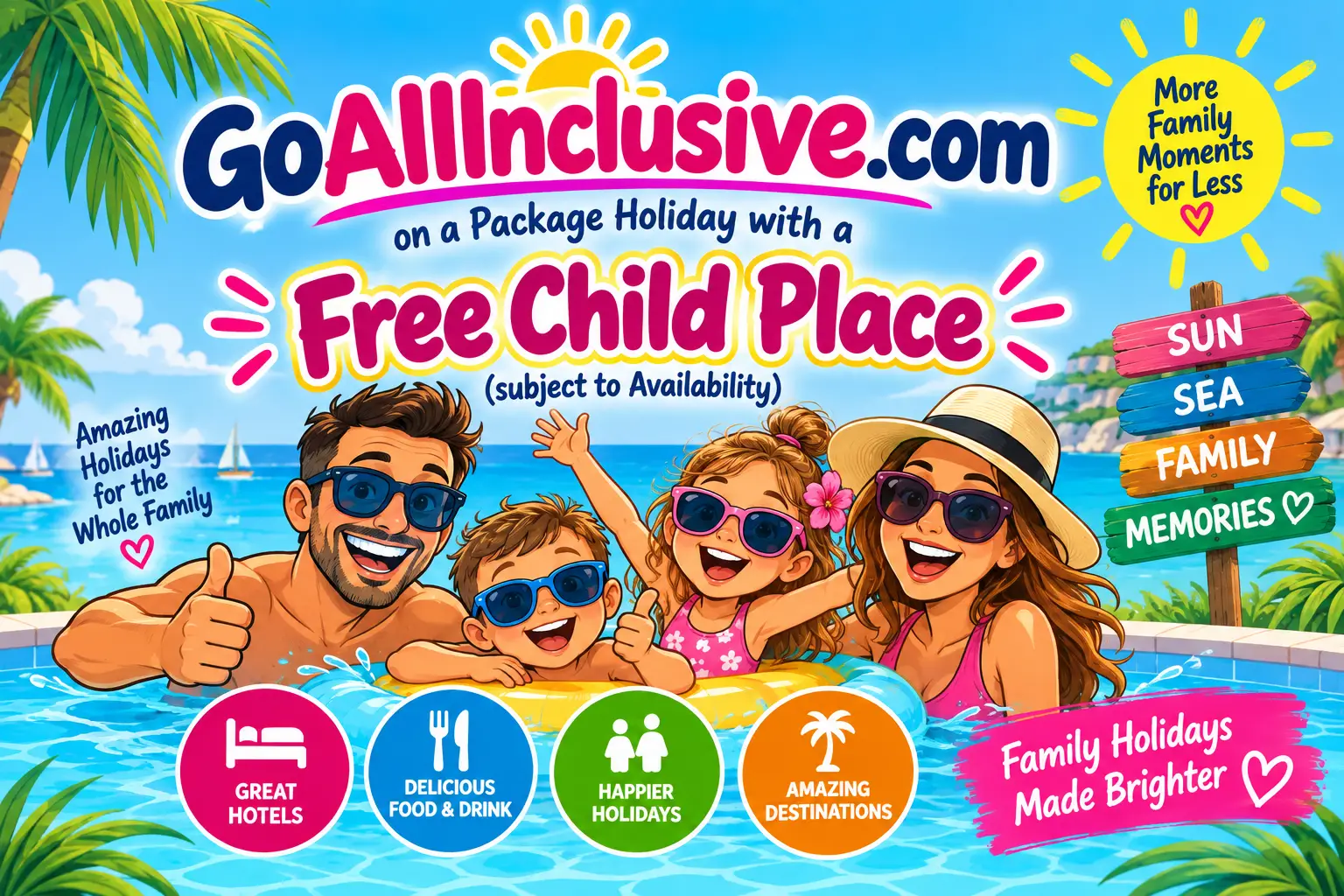 Free Child Places on All Inclusive family package holidays