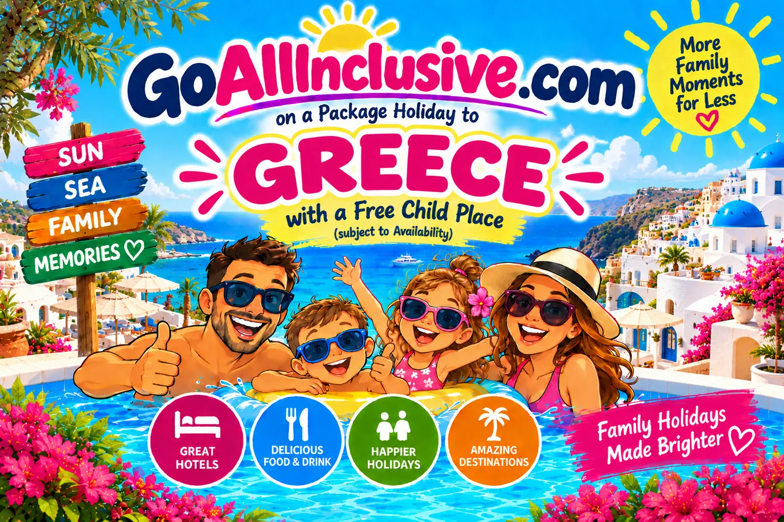 Greece Free Child Places All Inclusive family package holidays